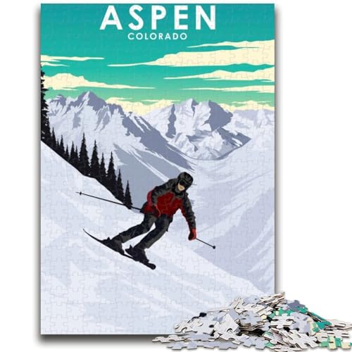 Puzzles für Erwachsene 1000 Aspen Colorado Ski Resort Lernspiele Heimdekoration Lernspiel für Geburtstag, Weihnachten (Größe 38x26cm) von NCVAZHASO