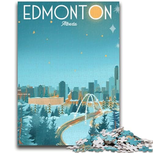 Puzzles für Erwachsene 1000 Edmonton Cityscape Lernspiele Heimdekoration Lernspiel für Geburtstag, Weihnachten (Größe 38x26cm) von NCVAZHASO