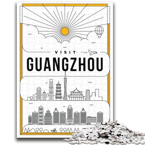 Puzzles für Erwachsene 1000 Guangzhou China Lernspiel Herausforderung Spielzeug Wanddekoration Einzigartige Geburtstags (Größe 50x70cm) von NCVAZHASO