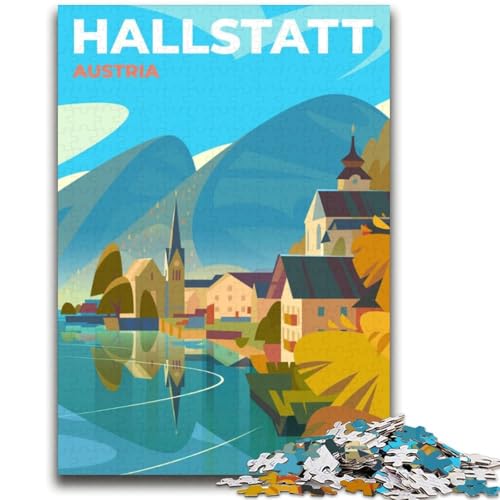 Puzzles für Erwachsene 1000 Hallstatt Lernspiele Heimdekoration Lernspiel für Geburtstag, Weihnachten (Größe 38x52cm) von NCVAZHASO