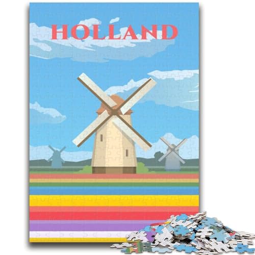 Puzzles für Erwachsene 1000 Holland Lernspiel Herausforderung Spielzeug Wanddekoration Einzigartige Geburtstags (Größe 38x26cm) von NCVAZHASO