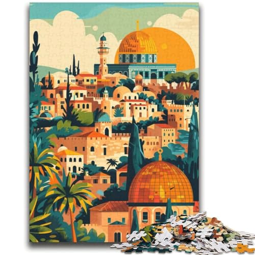 Puzzles für Erwachsene 1000 Jerusalem-Stadtbilder, Lernspiele, Heimdekoration, Lernspiel für Geburtstag, Weihnachten (Größe 38x52cm) von NCVAZHASO
