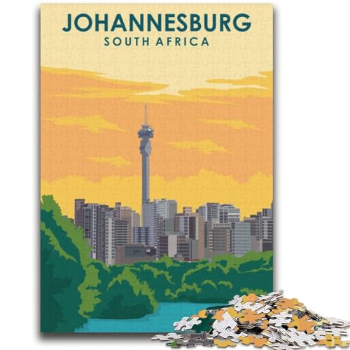 Puzzles für Erwachsene 1000 Johannesburg Reisekunst Lernspiel Herausforderung Spielzeug Wanddekoration Einzigartige Geburtstags (Größe 38x52cm) von NCVAZHASO