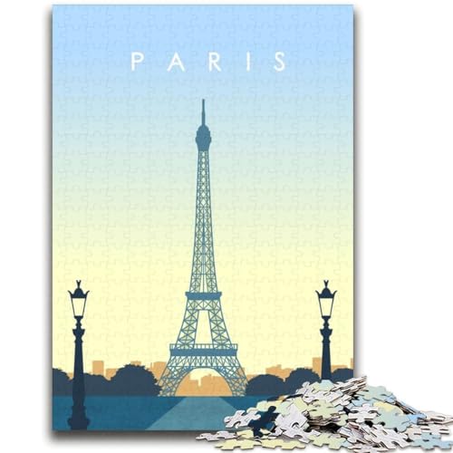 Puzzles für Erwachsene 1000 Paris-Lernspiele, Heimdekoration, Lernspiel für Geburtstag, Weihnachten (Größe 38x52cm) von NCVAZHASO