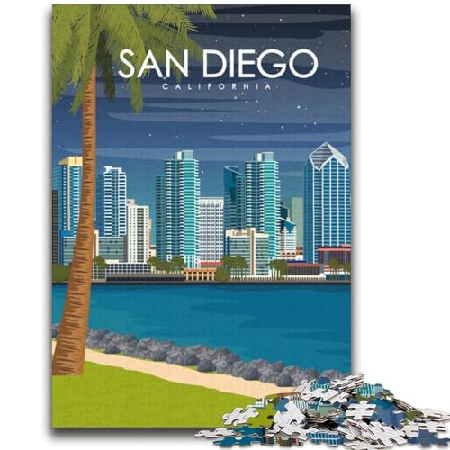 Puzzles für Erwachsene 1000 San Diego, Kalifornien, Lernspiel, Herausforderung, Spielzeug, Wanddekoration, einzigartige Geburtstags (Größe 38x52cm) von NCVAZHASO
