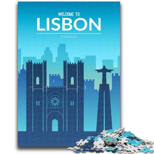 Puzzles für Erwachsene und Jugendliche, 1000 Teile, Lissabon, Portugal, Lernspiel, Herausforderung, Spielzeug, Wanddekoration, einzigartige Geburtstags (Größe 50x70cm) von NCVAZHASO