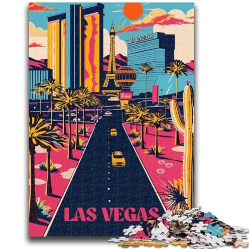 Puzzles für Erwachsene und Jugendliche, 1000 Teile, Neon-Vegas-Strip, Lernspiel, Herausforderung, Spielzeug, Wanddekoration, einzigartige Geburtstags (Größe 38x26cm) von NCVAZHASO