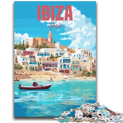 Puzzles für Erwachsene und Jugendliche, 1000-teiliges Puzzle, Ibiza, Spanien, Reiseposter, für 14+, schwer zu vervollständigen, Aber lustiges und humorvolles Geburtstagsgeschenk (Größe 38x52cm) von NCVAZHASO