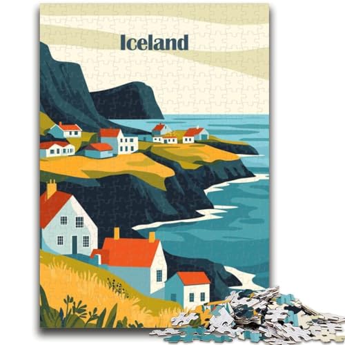 Puzzles für Erwachsene und Jugendliche, Puzzle Isländisches Küstendorf, anspruchsvolles Spiel und Lernspiel für die ganze Familie zum Geburtstag, Weihnachten (Größe 38x26cm) von NCVAZHASO