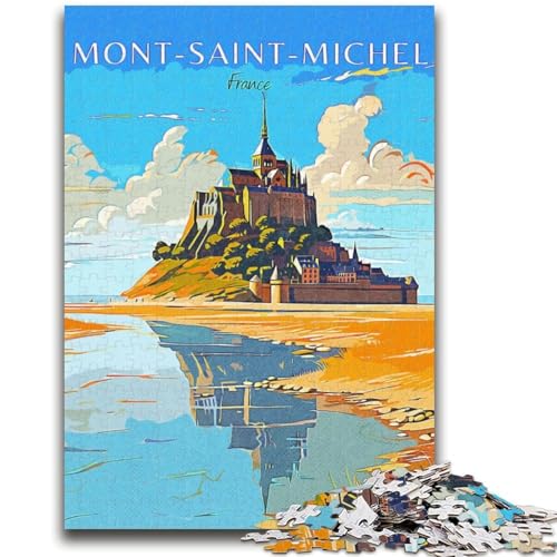 Puzzles für Erwachsene und Jugendliche, Puzzle Mont Saint Michel, anspruchsvolles Spiel und Lernspiel für die ganze Familie zum Geburtstag, Weihnachten (Größe 50x70cm) von NCVAZHASO