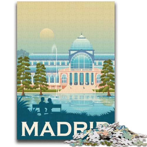 Puzzles für Erwachsene und Jugendliche,1000 Teile,Stadtbild von Madrid,Spanien,Lernspiel,Herausforderung,Spielzeug,Wanddekoration,einzigartige Geburtstags (Größe 38x52cm) von NCVAZHASO