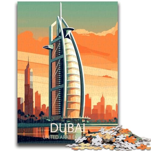 Puzzles für Erwachsene und Jugendliche,1000-teiliges Puzzle,Dubai-Skyline-Poster,Lernspiel,Herausforderung,Spielzeug,Wanddekoration,einzigartige Geburtstags (Größe 38x26cm) von NCVAZHASO