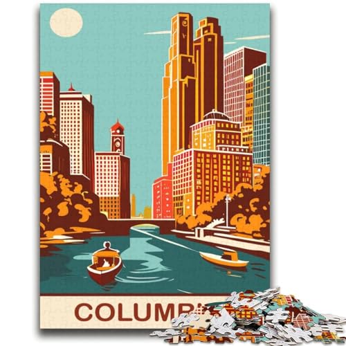 Puzzles für Erwachsene und Teenager, Puzzle Columbus City Waterfront, anspruchsvolles Spiel und Lernspiel für die ganze Familie zum Geburtstag, Weihnachten (Größe 38x52cm) von NCVAZHASO