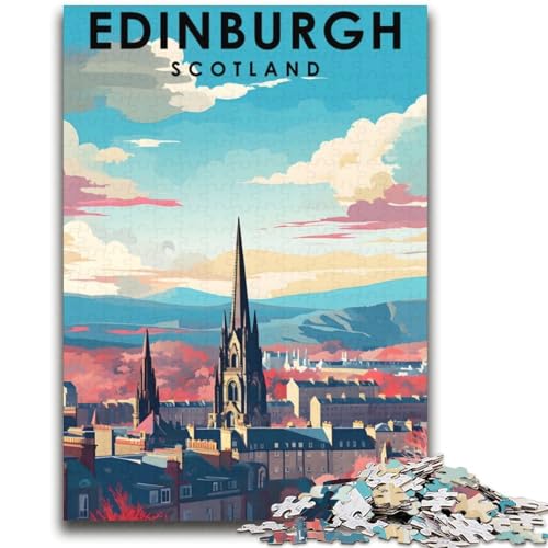 Puzzles für Erwachsene und Teenager, Puzzle Edinburgh, Schottland, Reise, anspruchsvolles Spiel und Lernspiel für die ganze Familie zum Geburtstag, Weihnachten (Größe 38x52cm) von NCVAZHASO