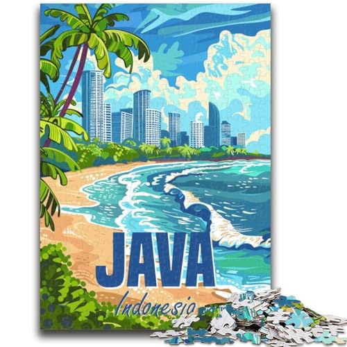 Puzzles für Erwachsene und Teenager, Puzzle Java Island, Indonesien für ab 14 Jahren, einzigartiges Herausforderungsspiel, Familienspiele, Weihnachts- und Geburtstagsgeschenke (Größe 38x26cm) von NCVAZHASO