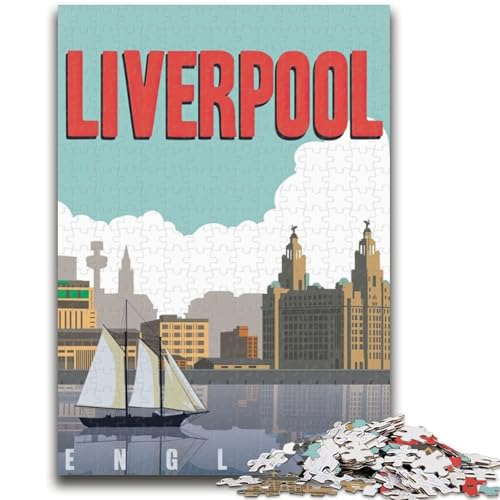 Puzzles für Erwachsene und Teenager, Puzzle Liverpool, England, anspruchsvolles Spiel und Lernspiel für die ganze Familie zum Geburtstag, Weihnachten (Größe 38x26cm) von NCVAZHASO