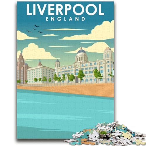 Puzzles für Erwachsene und Teenager, Puzzle Liverpool England Art, anspruchsvolles Spiel und Lernspiel für die ganze Familie zum Geburtstag, Weihnachten (Größe 38x52cm) von NCVAZHASO