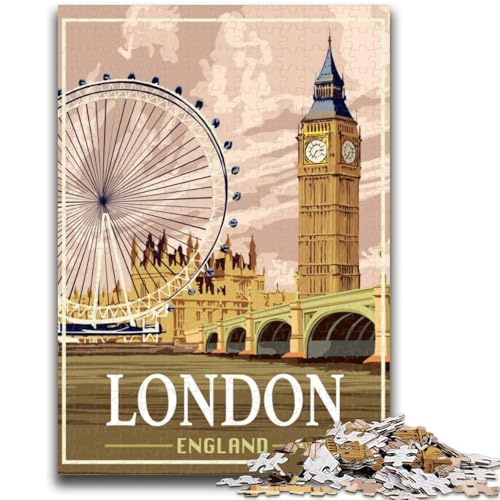 Puzzles für Erwachsene und Teenager, Puzzle London, Großbritannien, anspruchsvolles Spiel und Lernspiel für die ganze Familie zum Geburtstag, Weihnachten (Größe 38x26cm) von NCVAZHASO