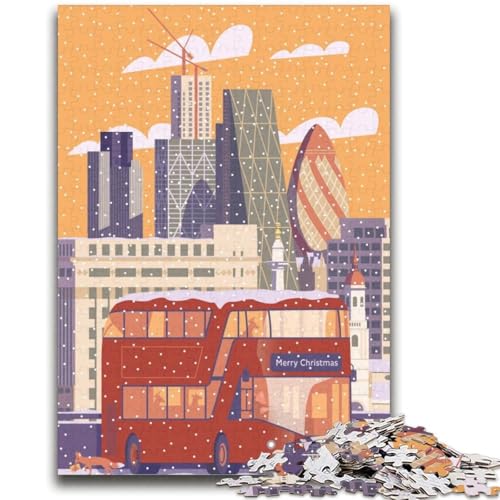 Puzzles für Erwachsene und Teenager, Puzzle London Winter Christmas, anspruchsvolles Spiel und Lernspiel für die ganze Familie zum Geburtstag, zu Weihnachten (Größe 38x52cm) von NCVAZHASO