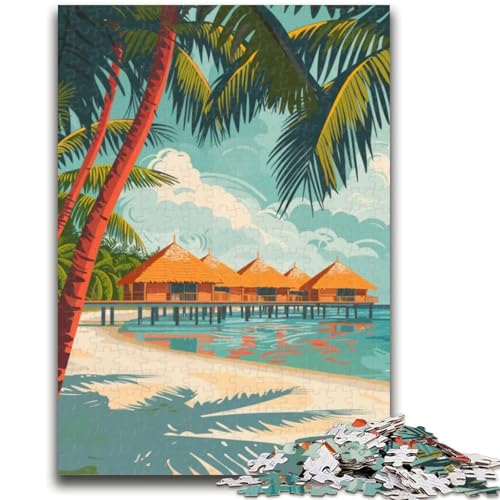 Puzzles für Erwachsene und Teenager, Puzzle Malediven-Strandresort, anspruchsvolles Spiel und Lernspiel für die ganze Familie zum Geburtstag, Weihnachten (Größe 38x26cm) von NCVAZHASO