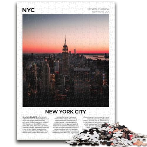 Puzzles für Erwachsene und Teenager, Puzzle New York City, anspruchsvolles Spiel und Lernspiel für die ganze Familie zum Geburtstag, Weihnachten (Größe 50x70cm) von NCVAZHASO
