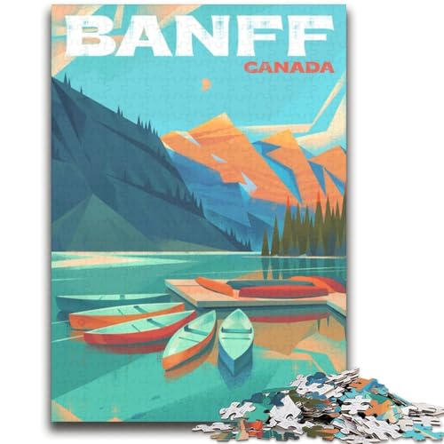 Puzzles für Erwachsene und Teenager, Puzzle-Poster des Banff-Nationalparks, anspruchsvolles Spiel und Lernspiel für die ganze Familie zum Geburtstag, Weihnachten (Größe 38x52cm) von NCVAZHASO