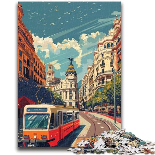 Puzzles für Erwachsene und Teenager, Puzzle Straßenszene von Madrid, anspruchsvolles Spiel und Lernspiel für die ganze Familie zum Geburtstag, Weihnachten (Größe 38x26cm) von NCVAZHASO