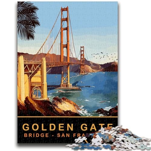 Puzzles für Teenager, 1000 Puzzles, Golden Gate Bridge (A), trainieren Sie Ihr Gehirn und Ihre Hände, Eltern-Kind-Interaktion, für Alter 14+ (Größe 50x70cm) von NCVAZHASO