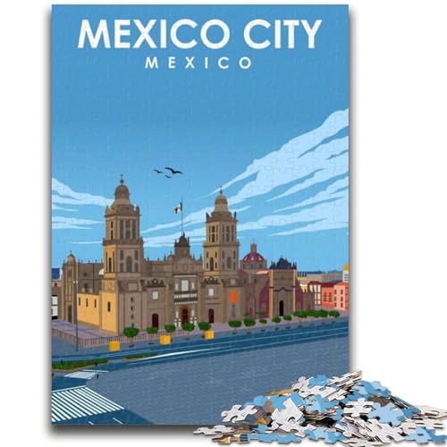 Puzzles für Teenager, 1000 Puzzles, Mexiko-Stadt, Reisekunst, anspruchsvoll zu vervollständigen, Aber lustig und humorvoll, Geburtstagsgeschenk, Geschenke, Wandkunst (Größe 50x70cm) von NCVAZHASO