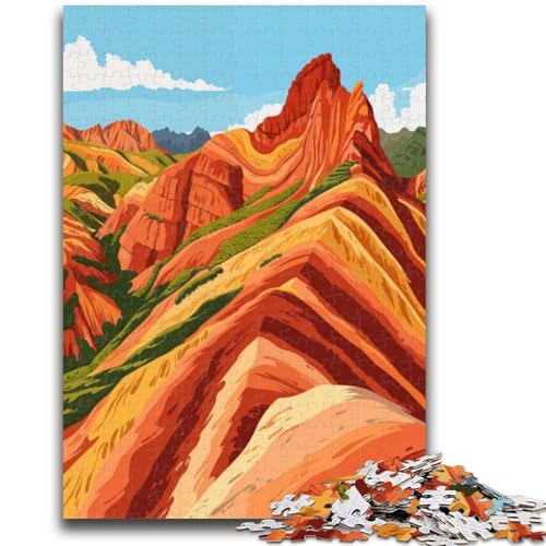 Puzzles für Teenager, 1000 Teile, Danxia-Landschaftsformen, helfen dem Gehirn, süchtig machendes Spielzeug zu trainieren, um Geduld zu fördern, Künstlersammlung, bildende Kunst (Größe 50x70cm) von NCVAZHASO