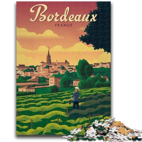 Puzzles für Teenager, 1000-teiliges Puzzle, Bordeaux, pädagogisches Spielzeug zum Stressabbau, Eltern-Kind-Interaktion für Kinder ab 14 Jahren (Größe 50x70cm) von NCVAZHASO