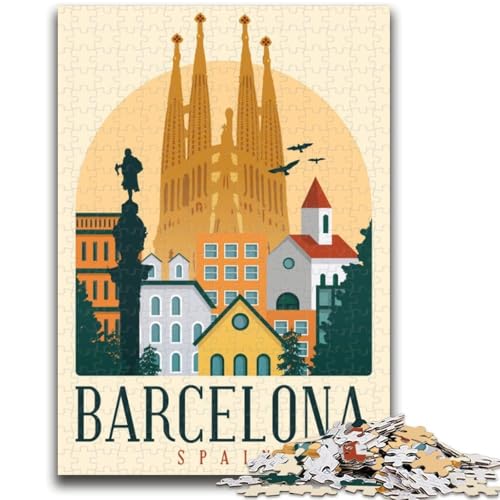 Puzzles für Teenager, 1000-teiliges Puzzle Barcelona, anspruchsvolles Spiel und Familienspiel, Wanddekoration, einzigartige Geburtstags (Größe 38x26cm) von NCVAZHASO