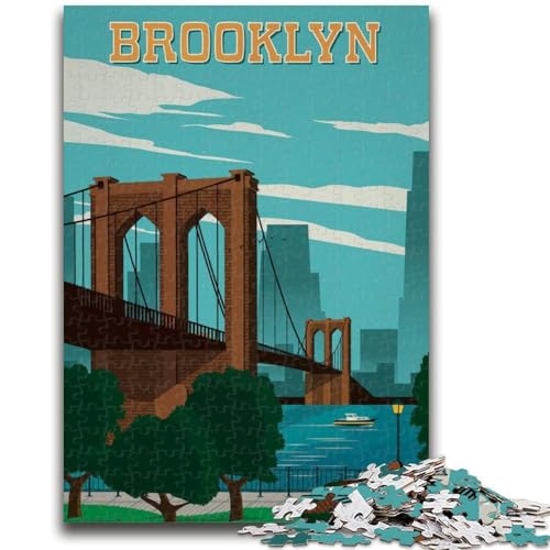Puzzles für Teenager, 1000-teiliges Puzzle Brooklyn, pädagogisches Spielzeug zum Stressabbau, Eltern-Kind-Interaktion für Kinder ab 14 Jahren (Größe 50x70cm) von NCVAZHASO