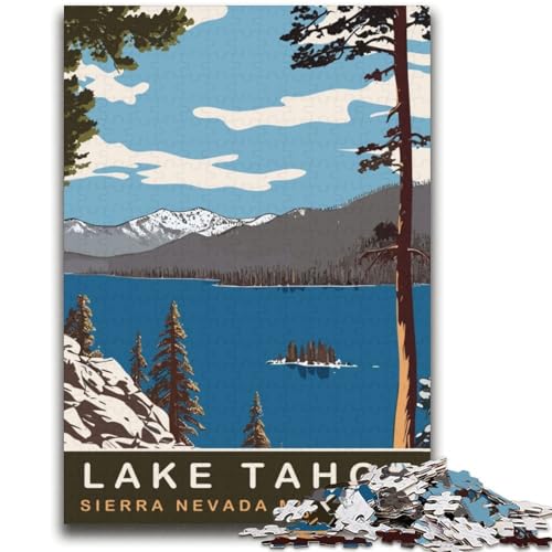 Puzzles für Teenager, 1000-teiliges Puzzle Lake Tahoe, anspruchsvolles Spiel und Familienspiel, Wanddekoration, einzigartige Geburtstags (Größe 38x52cm) von NCVAZHASO