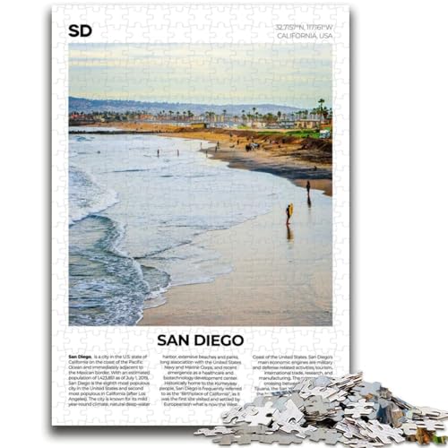 Puzzles für Teenager, 1000-teiliges Puzzle San Diego, anspruchsvolles Spiel und Familienspiel, Wanddekoration, einzigartige Geburtstags (Größe 50x70cm) von NCVAZHASO