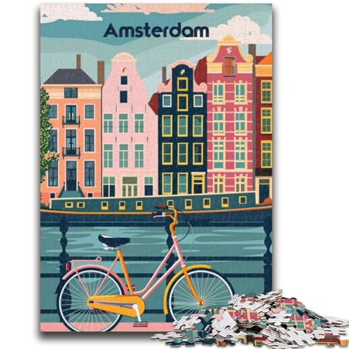 Puzzles für Teenager, Charming Amsterdam, geeignet für Kinder ab 14 Jahren, Familienspiele, tolle Geschenke für die ganze Familie (Größe 38x26cm) von NCVAZHASO