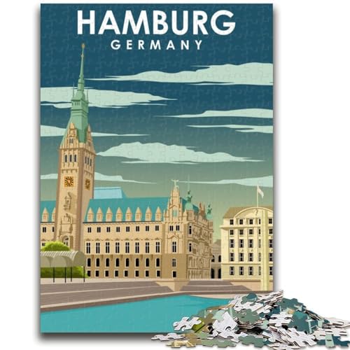 Puzzles für Teenager, Hamburg, Deutschland, Kunst, Gehirn-Intelligenz-Herausforderung, süchtig machendes Spielzeug, Geburtstagsgeschenk, Geschenke, Wandkunst (Größe 50x70cm) von NCVAZHASO