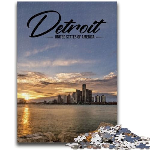 Puzzles für Teenager Detroit Geeignet für Kinder ab 14 Jahren Familienspiele Gut geeignet als Geschenk für die ganze Familie (Größe 38x26cm) von NCVAZHASO