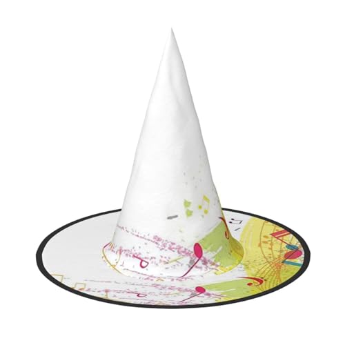 NDDCEDEW Abstrakter Musik-Themen-Druck, Halloween-Hüte, Hexen-Zauberer-Hüte für Feste, Cosplay NDDCEDEW Abstrakter Musik-Themen-Druck, Halloween-Hüte, Hexen-Zauberer-Hüte für Feste, Cosplay von NDDCEDEW
