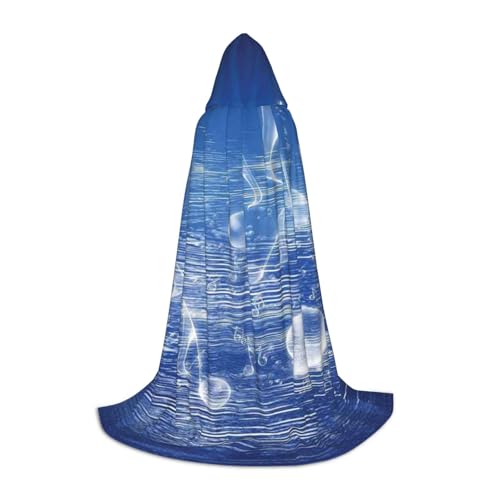 NDDCEDEW Blauer Kapuzenumhang mit Musiknoten-Druck, für Teenager, bodenlanger Kapuzenumhang NDDCEDEW Blauer Kapuzenumhang mit Musiknoten-Druck, für Teenager, bodenlanger Kapuzenumhang von NDDCEDEW