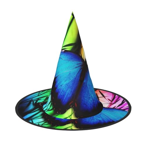 NDDCEDEW Blauer Schmetterling und Bambus-Druck, Halloween-Hüte, Hexen-Zauberer-Hüte für Feste, Cosplay NDDCEDEW Blauer Schmetterling und Bambus-Druck, Halloween-Hüte, Hexen-Zauberer-Hüte für Feste, Cosplay von NDDCEDEW
