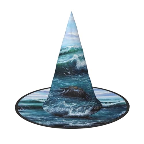 NDDCEDEW Blaues Meer Landschaft Druck Halloween Hüte Hexe Zauberer Hüte für Feste Cosplay NDDCEDEW Blaues Meer Landschaft Druck Halloween Hüte Hexe Zauberer Hüte für Feste Cosplay von NDDCEDEW