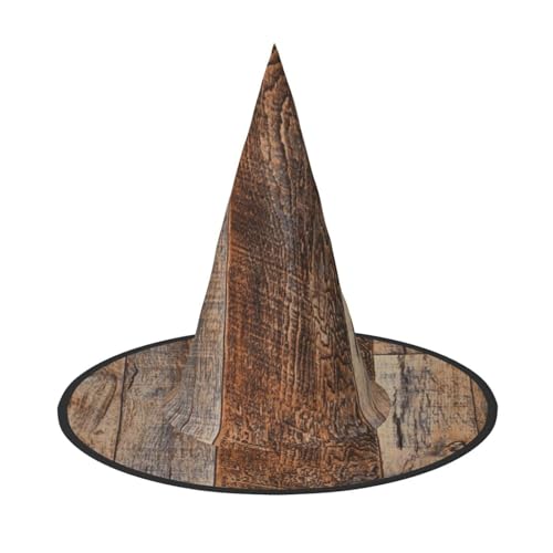 NDDCEDEW Brauner Holzdruck Halloween Hüte Hexe Zauberer Hüte für Feste Cosplay NDDCEDEW Brauner Holzdruck Halloween Hüte Hexe Zauberer Hüte für Feste Cosplay von NDDCEDEW
