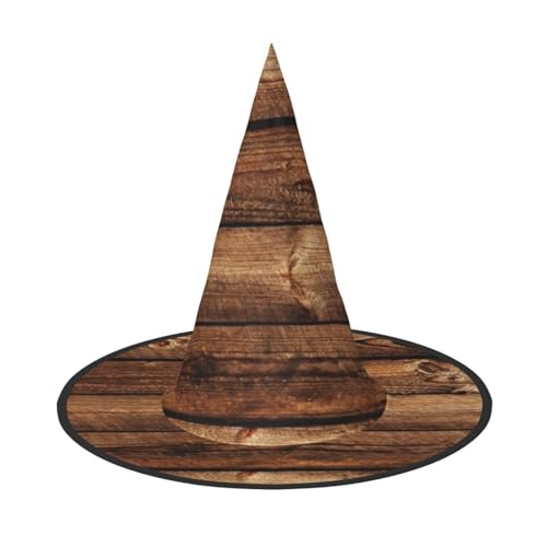 NDDCEDEW Brauner Holzdruck Halloween Hüte Hexe Zauberer Hüte für Feste Cosplay NDDCEDEW Brauner Holzdruck Halloween Hüte Hexe Zauberer Hüte für Feste Cosplay von NDDCEDEW