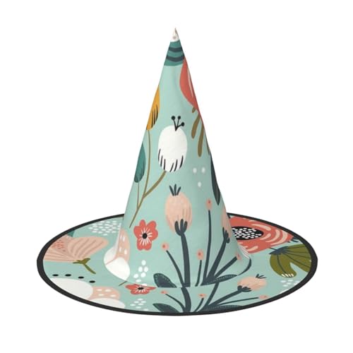 NDDCEDEW Bunte Halloween-Hüte mit Blumendruck, Hexen-Zauberer-Hüte für Feste, Cosplay NDDCEDEW Bunte Halloween-Hüte mit Blumendruck, Hexen-Zauberer-Hüte für Feste, Cosplay von NDDCEDEW