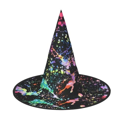 NDDCEDEW Bunte Halloween-Hüte mit Farbdruck, Hexen-Zauberer-Hüte für Feste, Cosplay NDDCEDEW Bunte Halloween-Hüte mit Farbdruck, Hexen-Zauberer-Hüte für Feste, Cosplay von NDDCEDEW