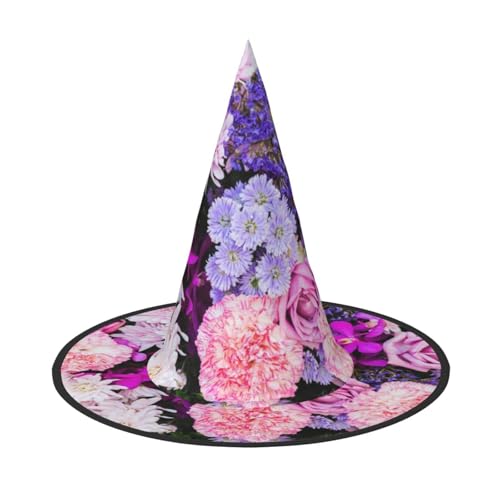 NDDCEDEW Bunte Halloween-Hüte mit Naturblumen-Druck, Hexen-Zauberer-Hüte für Feste, Cosplay NDDCEDEW Bunte Halloween-Hüte mit Naturblumen-Druck, Hexen-Zauberer-Hüte für Feste, Cosplay von NDDCEDEW
