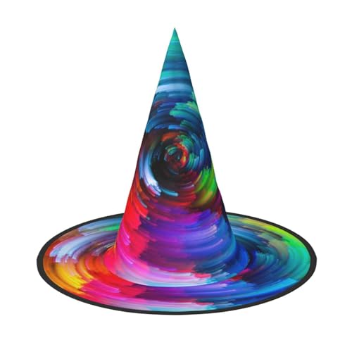 NDDCEDEW Bunte Halloween-Hüte mit Regenbogen-Spiraldruck, Hexen-Zauberer-Hüte für Feste, Cosplay NDDCEDEW Bunte Halloween-Hüte mit Regenbogen-Spiraldruck, Hexen-Zauberer-Hüte für Feste, Cosplay von NDDCEDEW