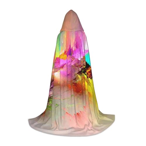 NDDCEDEW Bunter Aurora-Print Kapuzenumhang für Jugendliche, bodenlanger Kapuzenumhang von NDDCEDEW