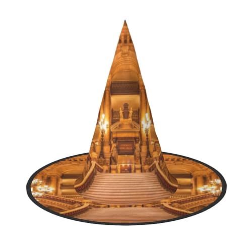 NDDCEDEW Europäischer goldener Gothic-Druck, Halloween-Hüte, Hexen-Zauberer-Hüte für Feste, Cosplay NDDCEDEW Europäischer goldener Gothic-Druck, Halloween-Hüte, Hexen-Zauberer-Hüte für Feste, Cosplay von NDDCEDEW